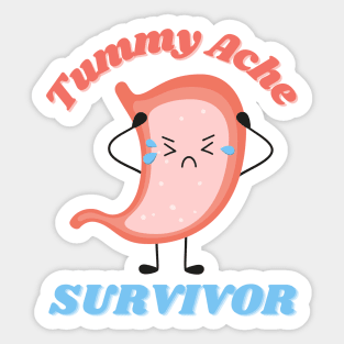 Tummy Ache Survivor Cute Kawaii Sticker